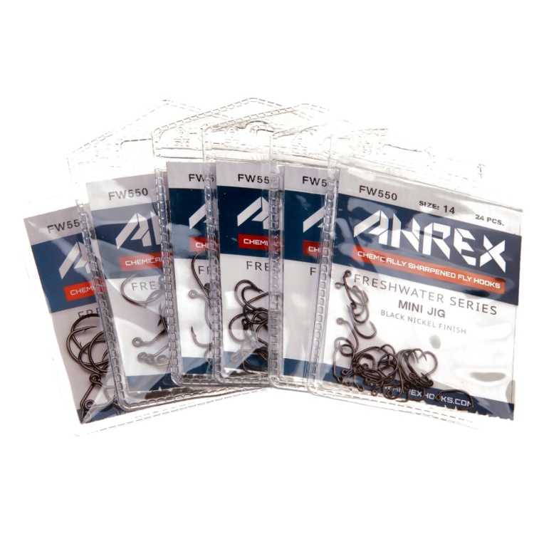 Ahrex Fw550 Mini Jig Barbed #8 Trout Fly Tying Hooks